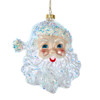 Iridescent Glittered Santa Head Ornament