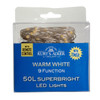 16.3' Battery Operated 50L Multifunction Warm White Superbright LED Silver Wire Light Set + Remote In PDQ