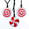 UL 10L Glittered Round Peppermint Candy Lights