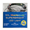 16.3' Battery Operated 50L Multicolor Superbright LED Green Wire Light Set In PDQ