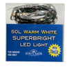 16.3' Battery Operated 50L Warm White Superbright LED Green Wire Light Set In PDQ