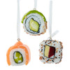 Sushi With White Ribbon Hanger Ornaments, 3 Assorted