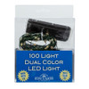 33' Battery Operated 100L Multifunction Dual Color (Warm White & Multicolor) Superbright LED Green Wire Light Set + Remote In PDQ