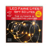16.3' Battery Operated 50L Warm White Fairy LED Green Wire Light Set In PDQ