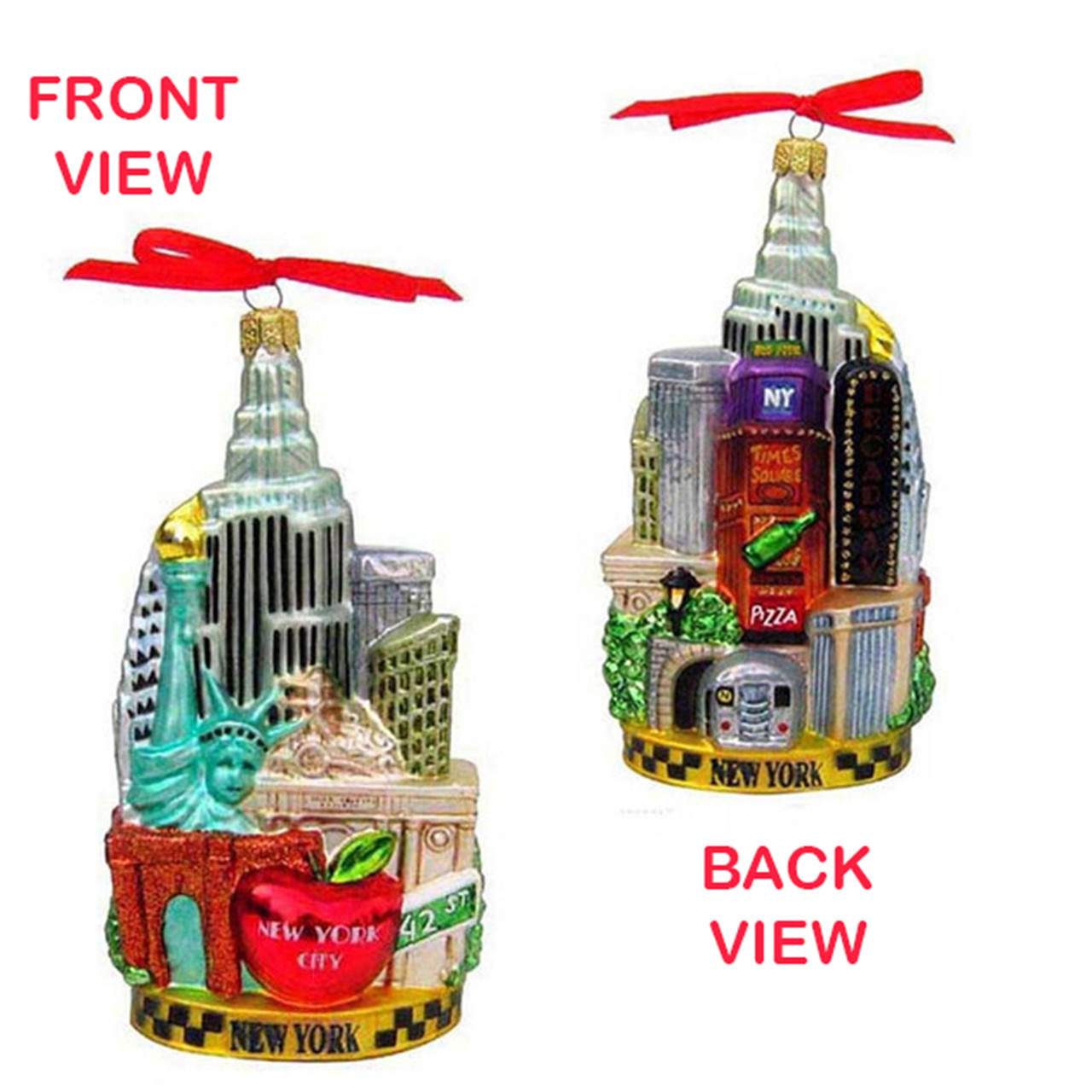 New York City Cityscape Glass Ornament - Kurt S. Adler Inc