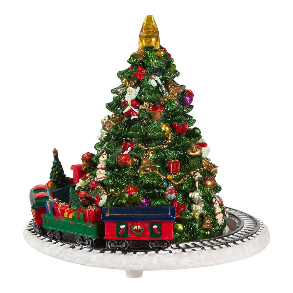 Christmas Tree With Revolving Train Music Box - Kurt S. Adler Inc