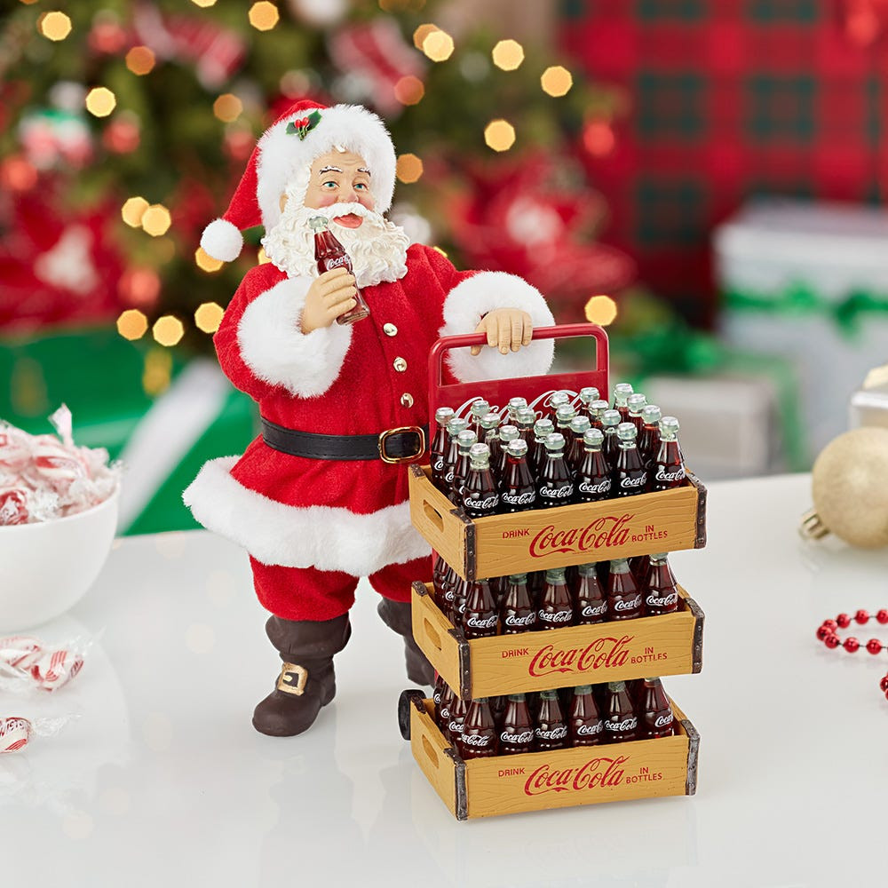 10.5“ Fabriché™ Coca-Cola® Santa With Delivery Cart