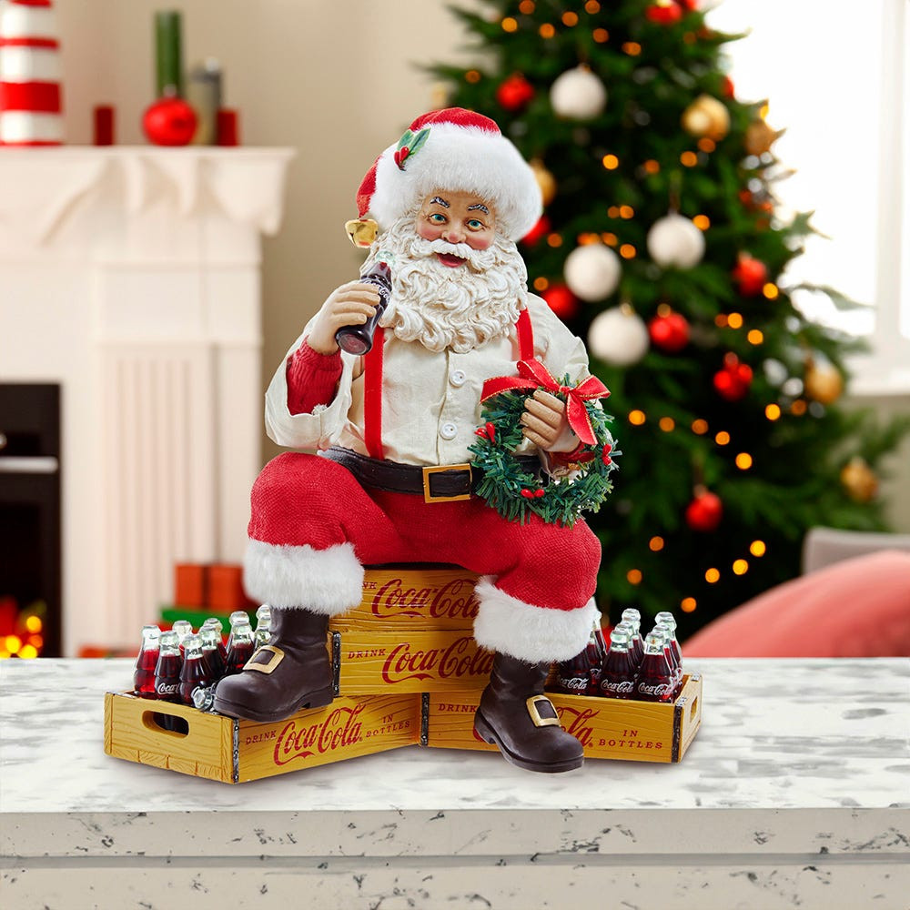 9“ Fabriché™ Coca-Cola® Santa Sitting on Crates