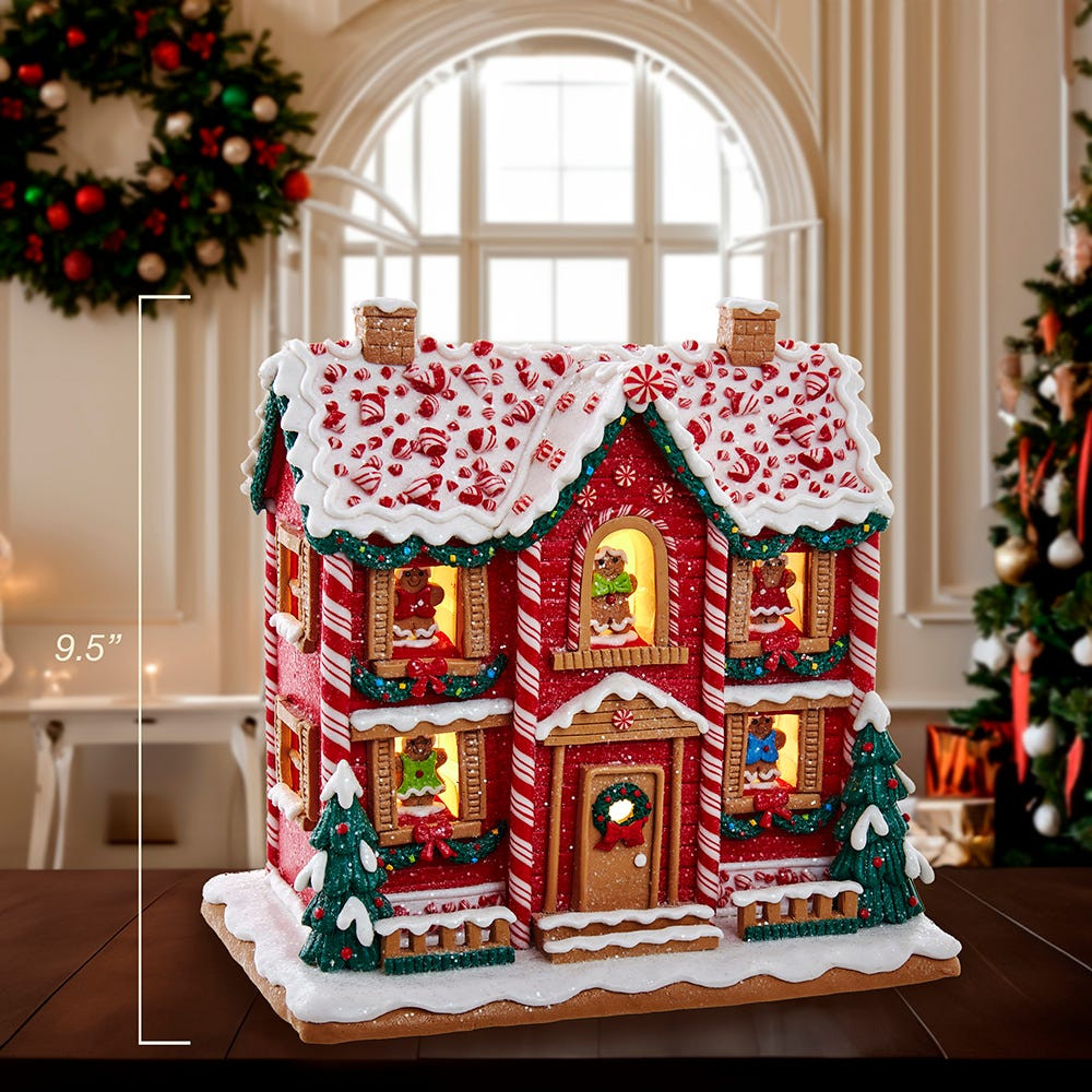9.5“ Battery Operated Lighted Musical Gingerbread House