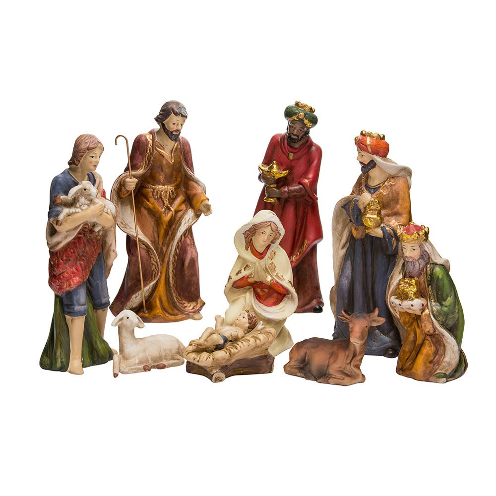 ポーセリン製クリスマスナティビティセット Porcelain Nativity Set, 9-Piece Set - Kurt S. Adler Inc