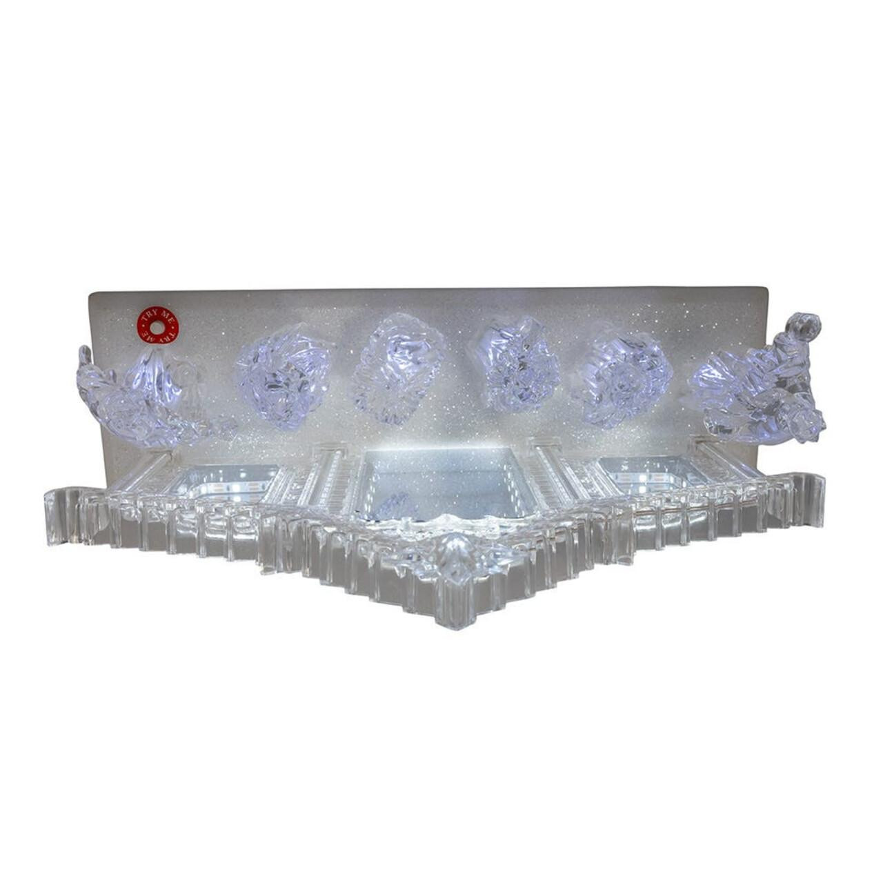 Musical Silver Led Lighted Musical Nativity Scene With Silver Bottom Base - Kurt S. Adler Inc