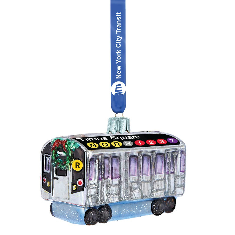 MTA NYC Glass Subway Car Ornament - Thumbnail 2