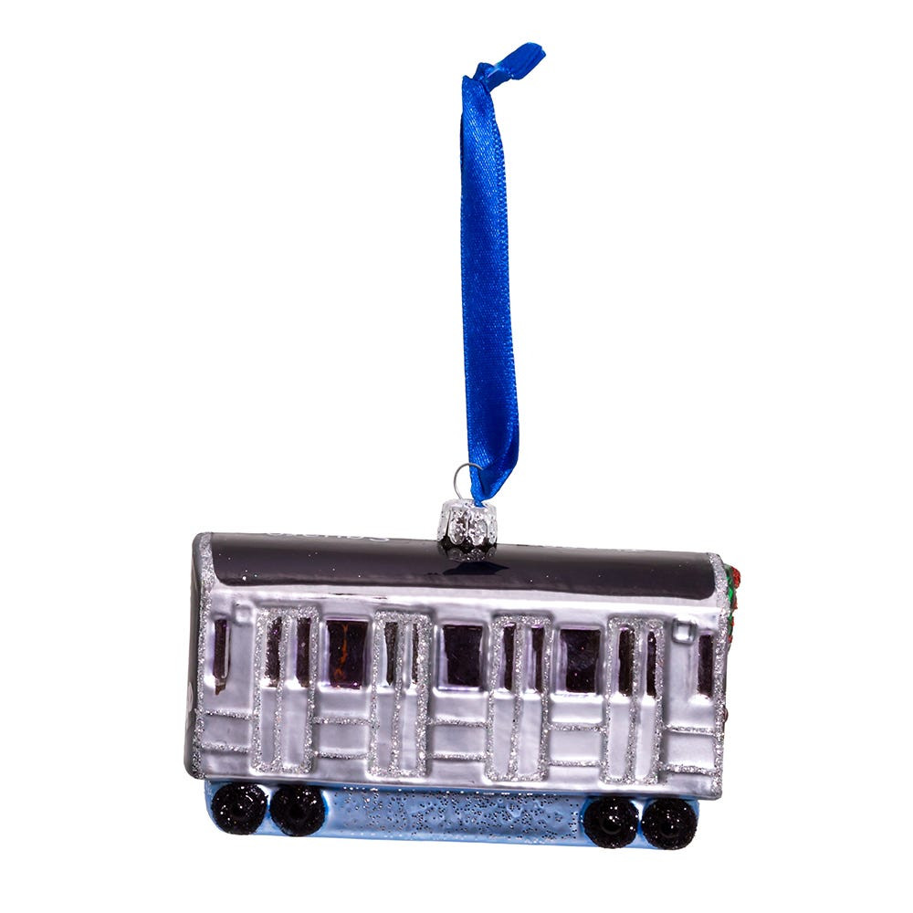 MTA NYC Glass Subway Car Ornament - Thumbnail 3