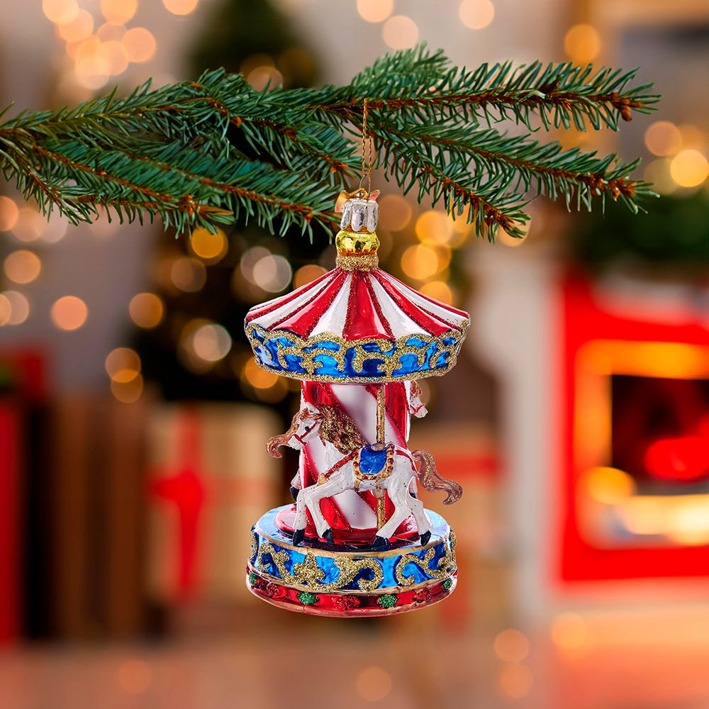 Noble Gems™ Carousel Glass Ornament - Kurt S. Adler Inc
