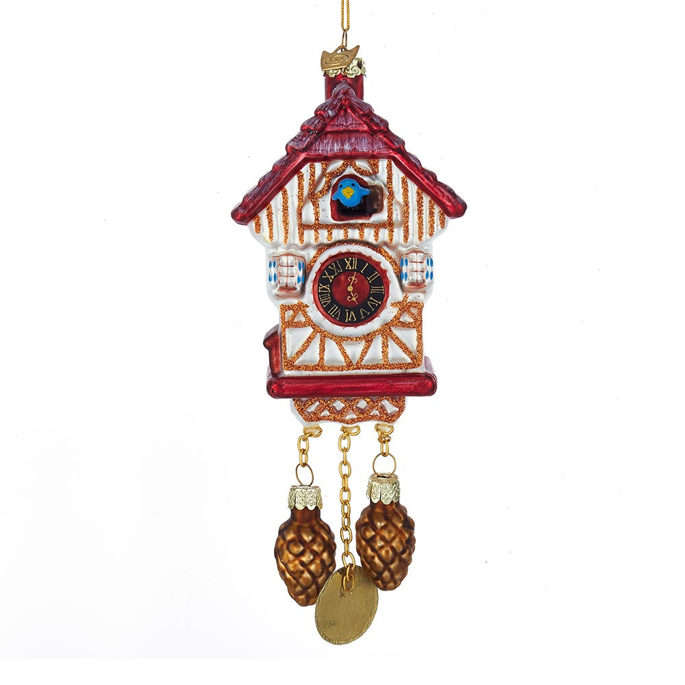 Decorazione Natalizia Orologio A Cucù In Vetro | Kurt Adler Noble Gems