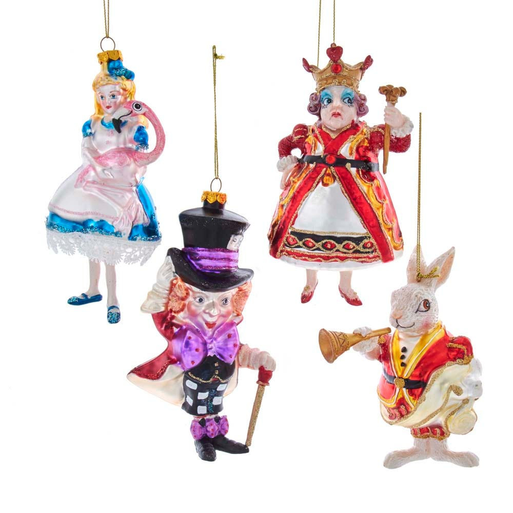 Noble Gems™ Glass Alice In Wonderland Ornaments, 4-Piece Box Set