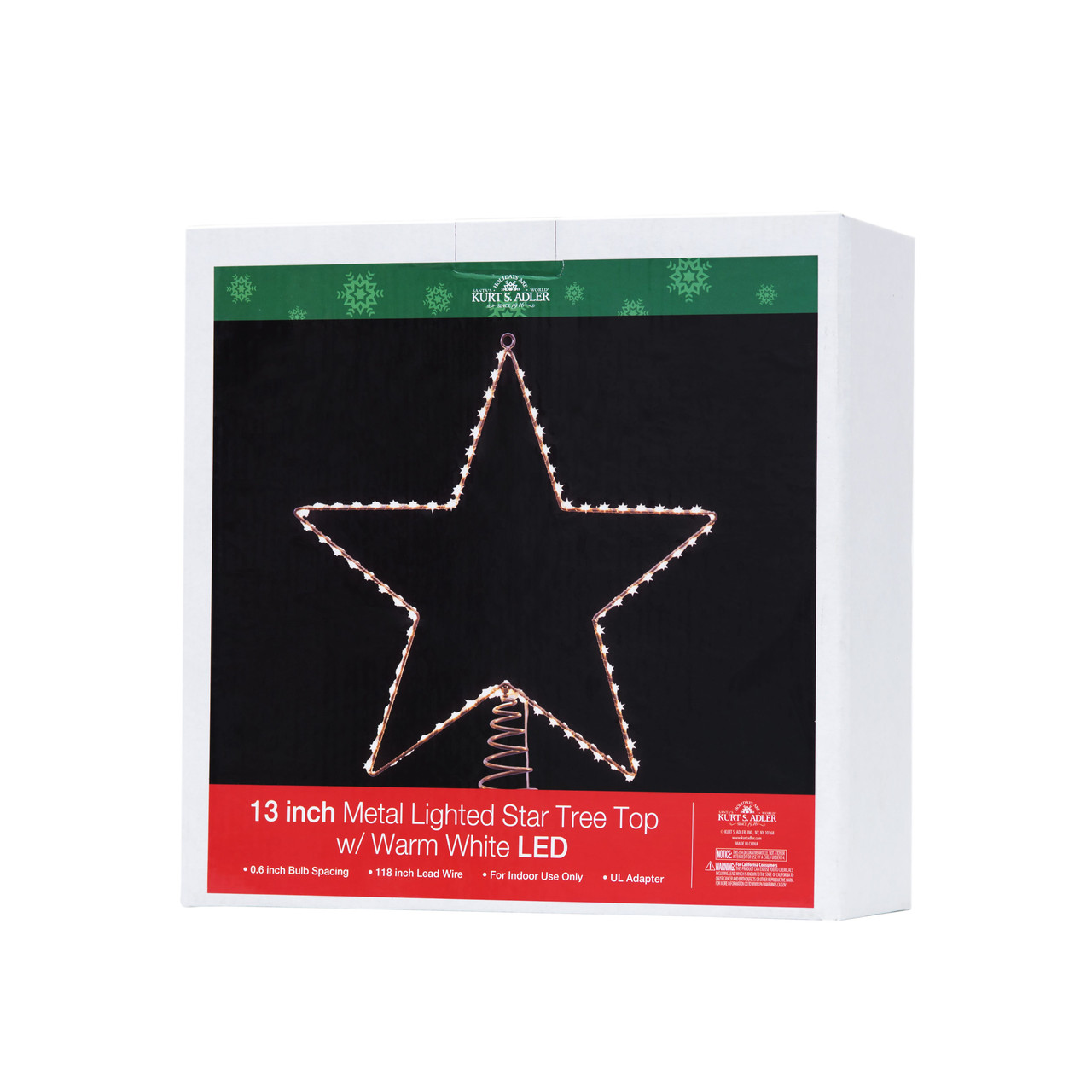 13“ Pre-Lit Metal Wire Lighted LED Star Treetop