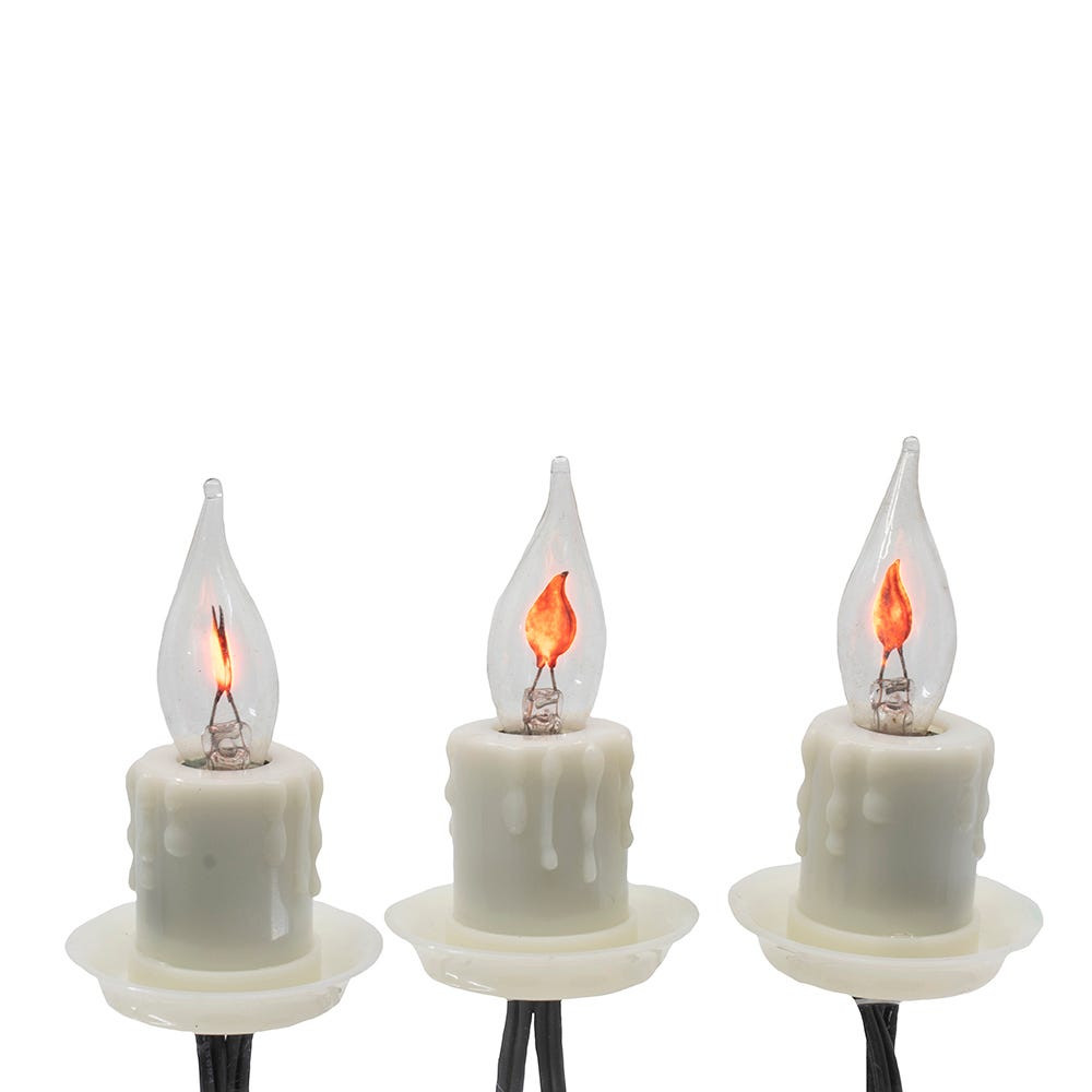 12' UL 7L C7 Flicker Flame Candle Light Set