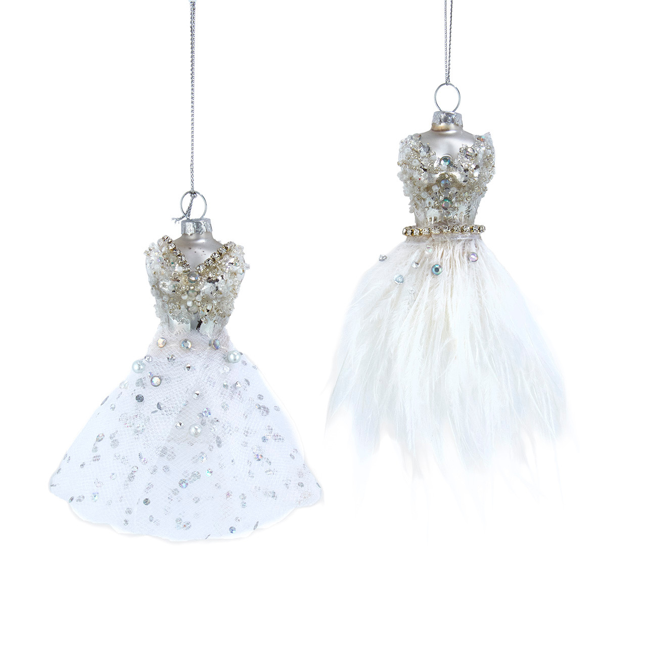 Glass Dress Ornaments 2 Assorted Kurt S Adler Inc glass-dress-ornaments-2-assorted-kurt-s-adler-inc