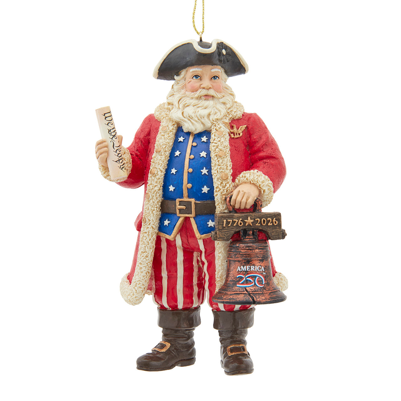 America 250th Santa Ornament - Kurt S. Adler Inc