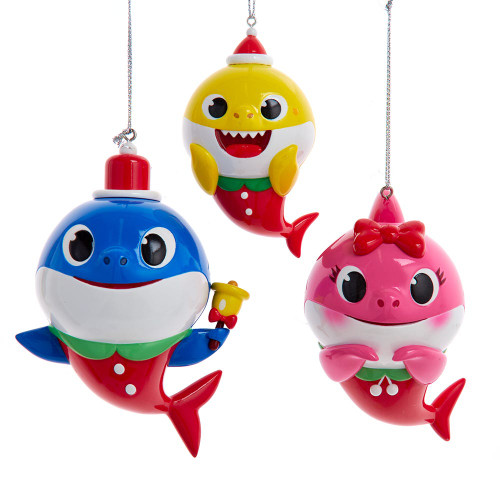 Baby Shark™ With Santa Hat Ornaments, 3 Assorted