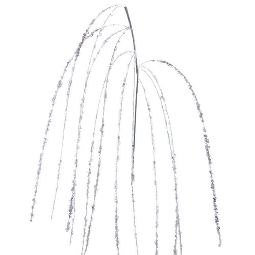 White Sequined Hanging Spray