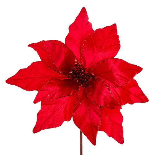 Red Velvet Glittered Poinsettia