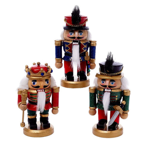 5“ Miniature King and Soldier Nutcrackers, 3 Assorted
