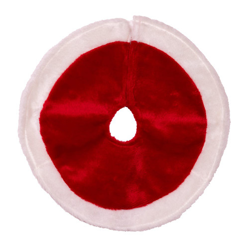 15“ Miniature Plush Red and White Tree Skirt