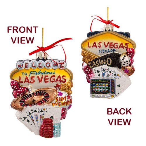 Las Vegas Cityscape Glass Ornament
