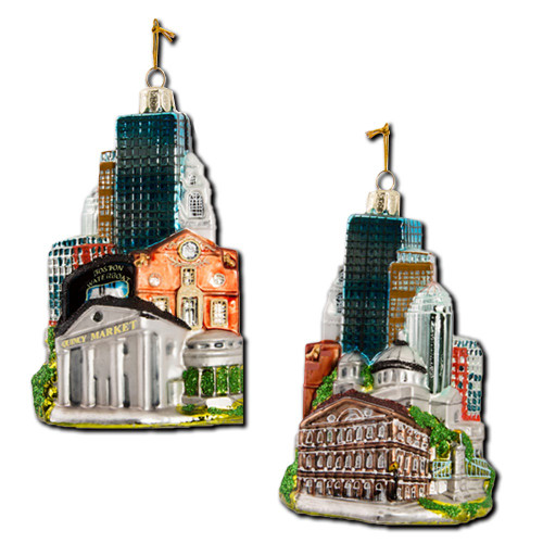 Boston Cityscape Glass Ornament