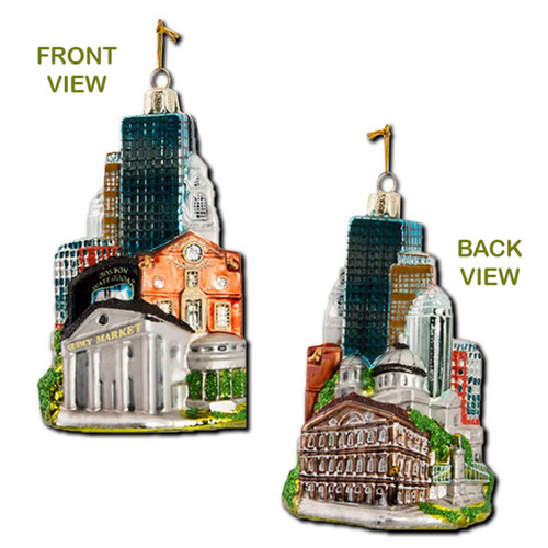 Boston Cityscape Glass Ornament
