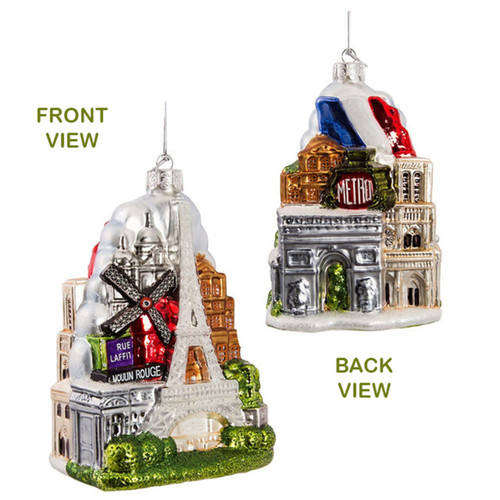 Paris Cityscape Glass Ornament