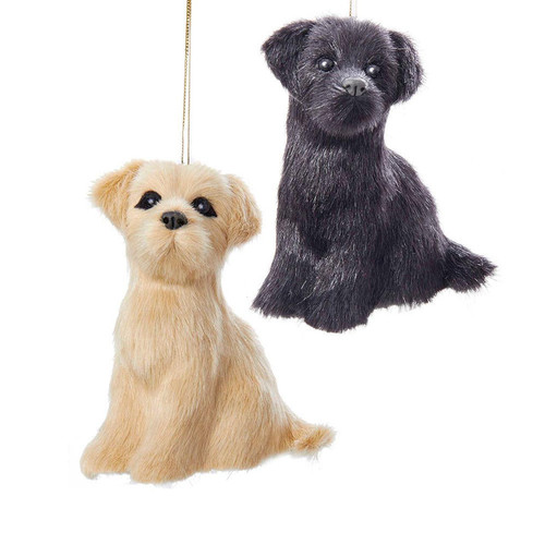 Plush Labrador Ornaments, 2 Assorted