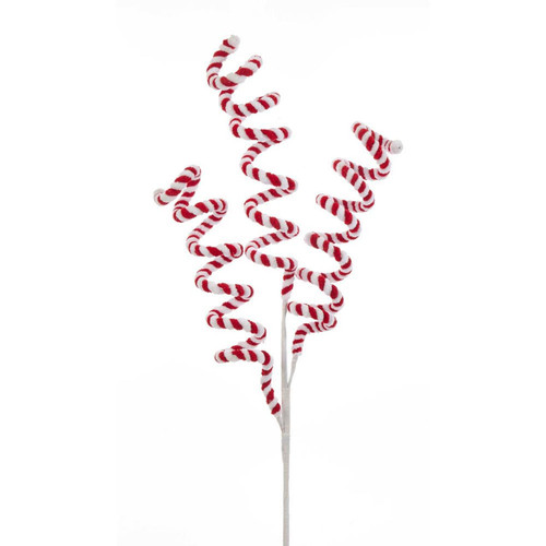 Red and White Candy Cane Swirl Pick