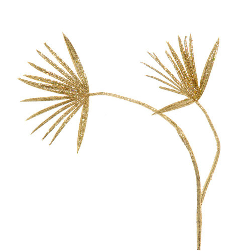 Gold Glitter Palm Leaf Spray