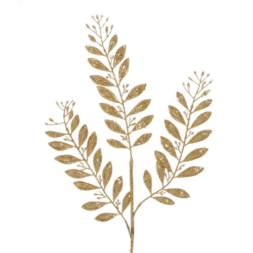 Gold Glitter Leaf Spray