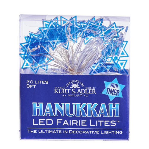 9' Battery Operated 20L Star Of David LED Fairy Light Set