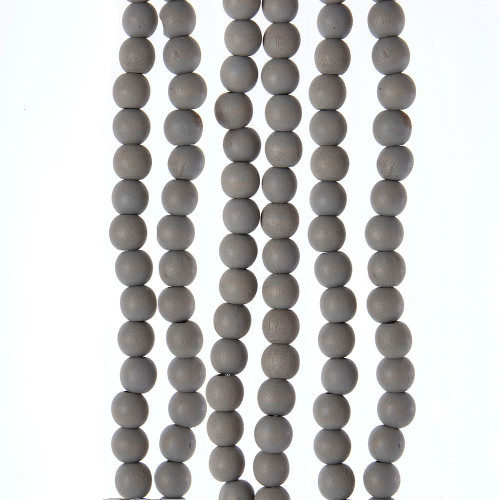 Wooden Distressed Grey Beaded Garland