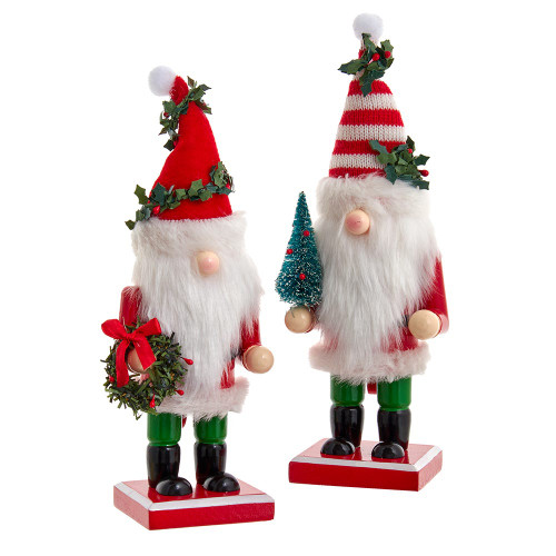 9“ Christmas Gnome Nutcrackers, 2 Assorted