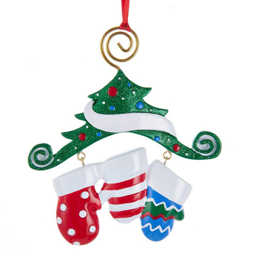 Mitten Family Of 3 Ornament For Personalization
