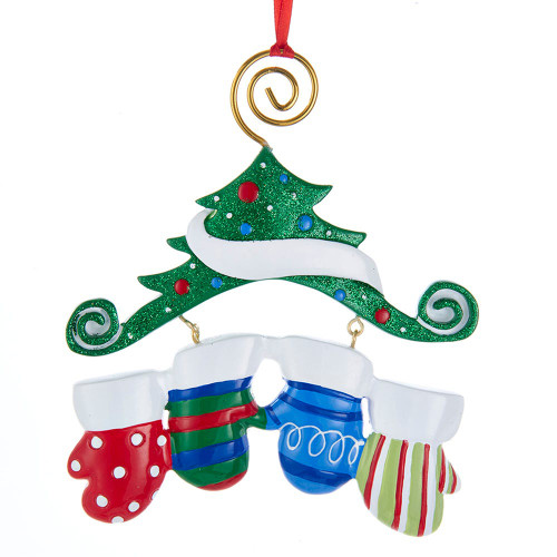 Mitten Family Of 4 Ornament For Personalization