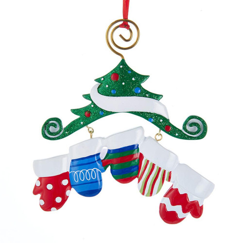 Mitten Family Of 5 Ornament For Personalization