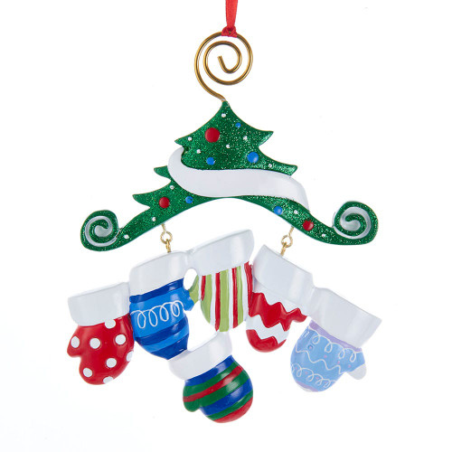 Mitten Family Of 6 Ornament For Personalization