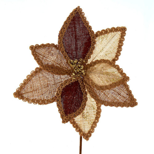 Natural Macramé Poinsettia Pick