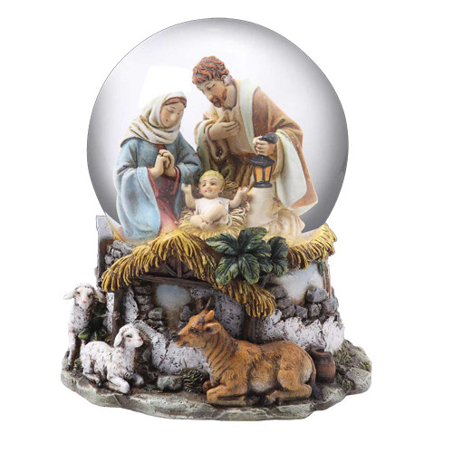 100MM Musical Holy Family Snow Globe