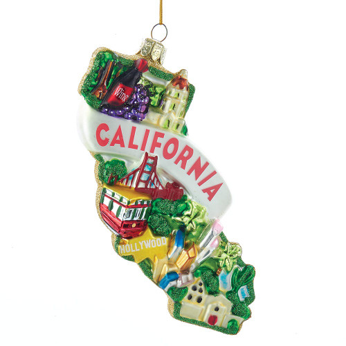 California Cityscape Glass Ornament
