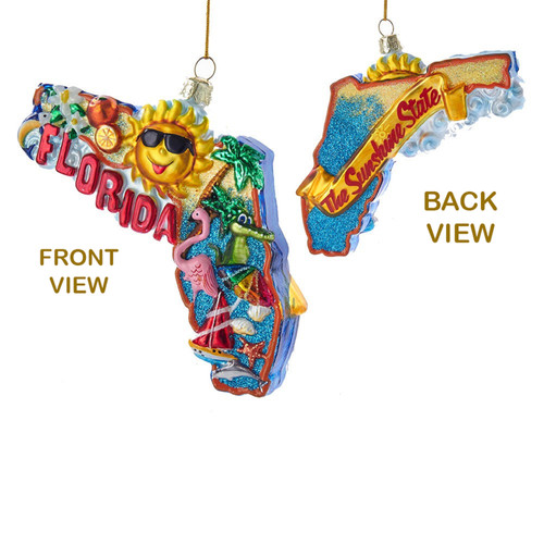 Florida Cityscape Glass Ornament