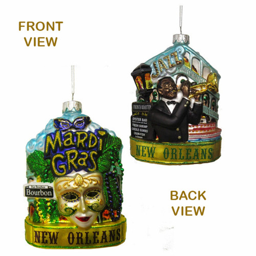 New Orleans Cityscape Glass Ornament