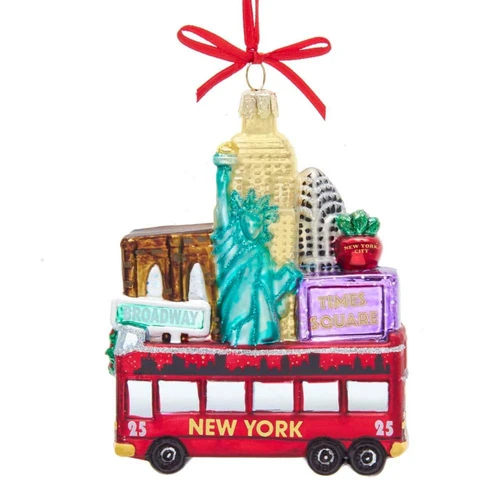 New York Cityscape Glass Ornament